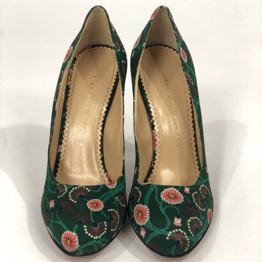 Charlotte Olympia Printed Satin Pumps - Picture 2 of 6